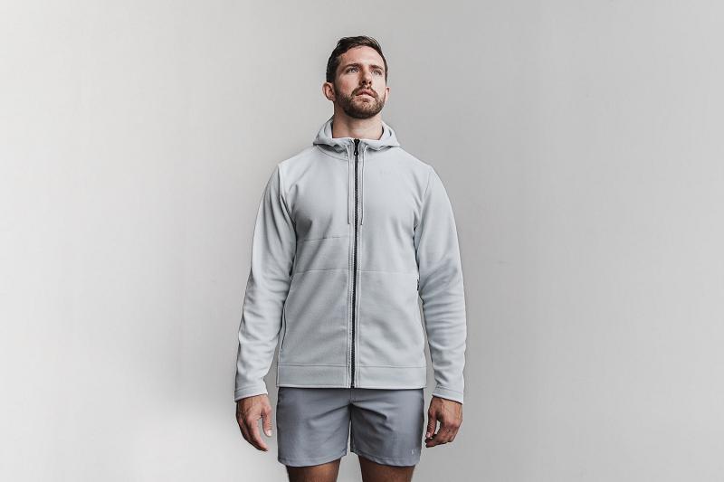 Dark / Grey Nobull Arctic Zip-Up Men's Hoodie | CA K1566O